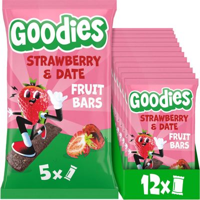 Goodies Kids Strawberry & Date Fruit Bars, 12 x 20 g
