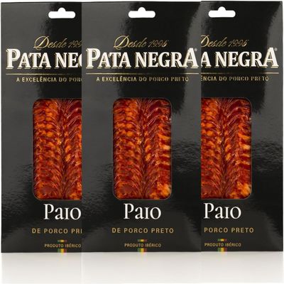 Chorizo Dry-Cured Sliced Iberico Black Pork Pata Negra 80 g Pack of 6 Gourmet Charcuterie Specialty Traditional Flavor Vacuum Packed