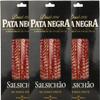 Sliced Salchichn of Iberico Black Pork Pata Negra 80 g Pack of 3 Traditional Gourmet Charcuterie Authentic Iberian Recipe with Refined Flavor Vacuum Packed view 1