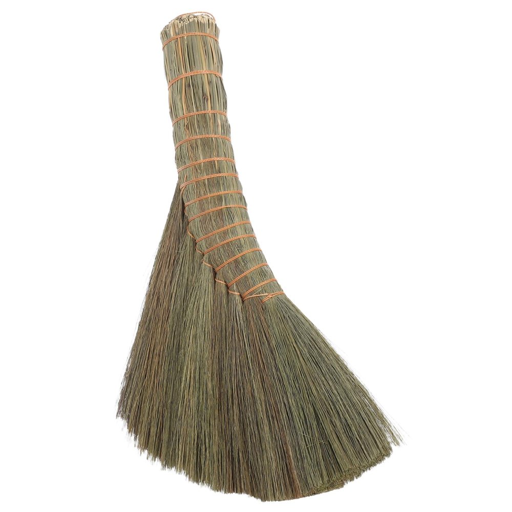 HOODANCOS Straw Whisk Broom Small Soft Sweeping Brush Handwoven Traditional Grass Bed Broom Handmade Indoor Dust Cleaner for Sofa and Bed Household Use