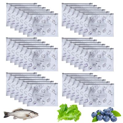 30 Pieces Freezer - Reusable Freezer Bags | Reconcilable Food Bag Bags for Sandwich, Fruits, Bread, Vegetables and Meals | Durable Sustainable Kitchen Accessories