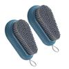 LABRIMP 2Pcs Multi-functional Scrubbing Brushes for Household Laundry and Shoe Cleaning Ergonomic Handle with Hanging Blue Clothes Washing and Stain Removal Tools view 1