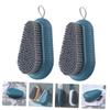 LABRIMP 2Pcs Multi-functional Scrubbing Brushes for Household Laundry and Shoe Cleaning Ergonomic Handle with Hanging Blue Clothes Washing and Stain Removal Tools view 4
