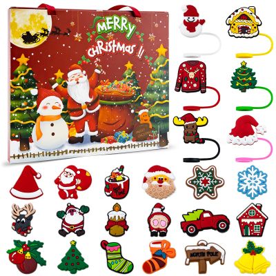 2025 Advent Calendar for Adults Women Men Straw Cover 10mm Straw Toppers for 30 Oz 40 Oz Tumblers,Advent Calendars 2025,24 Days Surprise Christmas Gifts Ideas