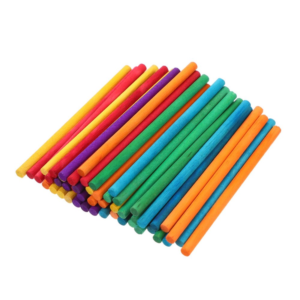DOITOOL 500 Pcs Wooden Ice Pop Sticks for Ice Cream DIY Craft Making Sticks Easy to Hold with Comfortable Handle Feel Suitable for Home Decor