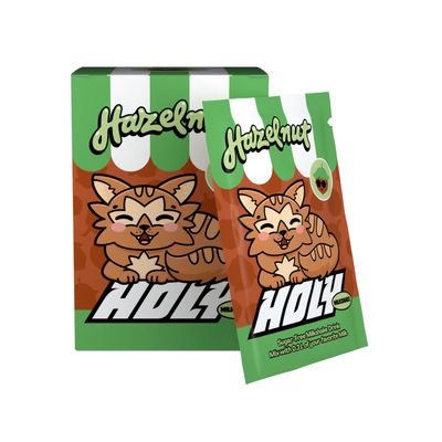 HOLY Milkshake 10-pack sample box Hazelnut 10 servings with vitamins B, C & D and 100% natural flavours sugar-free, caffeine-free & vegan low-calorie milkshake powder with hazelnut flavour