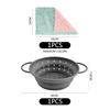 1 Piece of Gray Drain Basket, 1 Piece of Rag, Kitchen Filter Basin, Vegetable Washing Drain Basin, Outdoor Camping Props, Bowl Brushing Absorbent Rag, Restaurant Cleaning Tool. view 2