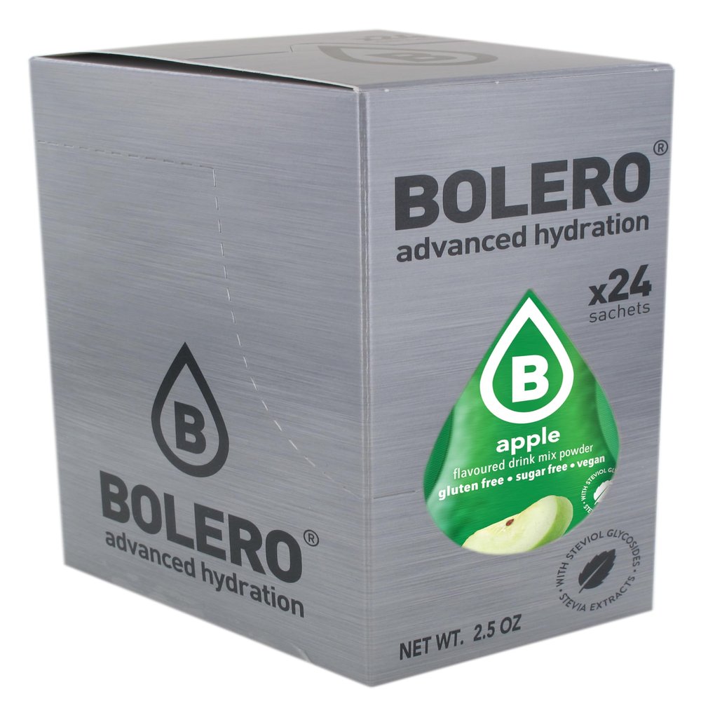 Bolero Apple - Box of 24 sachets (24x3g) makes 12L of sugar-free, low-calorie and tasty drink