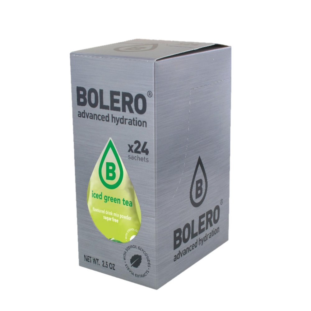 Bolero Iced Green Tea Original - Box of 24 sachets (24x3g) makes 12L of sugar-free, low-calorie and tasty drink
