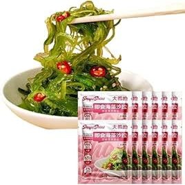 Japanese Shredded Seaweed,Cold Salad,Wakame,Vegetables,Mala Side Dishes,Sea Cabbage,Pickles,Vegan,Sour and Spicy Flavor,Instant Meals,Kimchi,Delicious Snack Gift (Spicy Flavor,5bags)