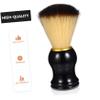 Veemoon Brush Application Nylon for Handle Portable Wooden with Beard and Men on Shaving Tool for Beard Care Foam Random Color Travel Business, Male view 3