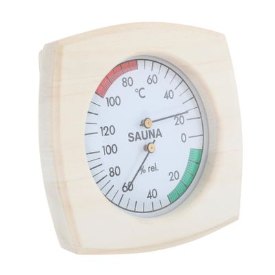 FONDOTIN High Precision Sauna Thermometer and Humidity Meter 2-in-1 Wooden Hygrometer with Classic Wooden Structure Design for Accurate Temperature and Humidity Measuring in Sauna