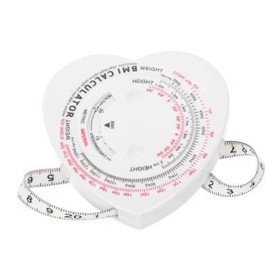 LOLIPPYY Heart-Shaped Bmi Body Measuring Tape with Dual-Sided Tape Compact Lightweight Plastic Design for Accurate Waist and Body Fat Measurement