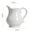 SOCOSY Retro Ceramic Creamer with Handle, Coffee Milk Creamer Pitcher, Sauce Pitcher for Kitchen-White view 2