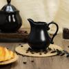 SOCOSY Retro Ceramic Creamer with Handle, Coffee Milk Creamer Pitcher, Sauce Pitcher for Kitchen-Black view 3