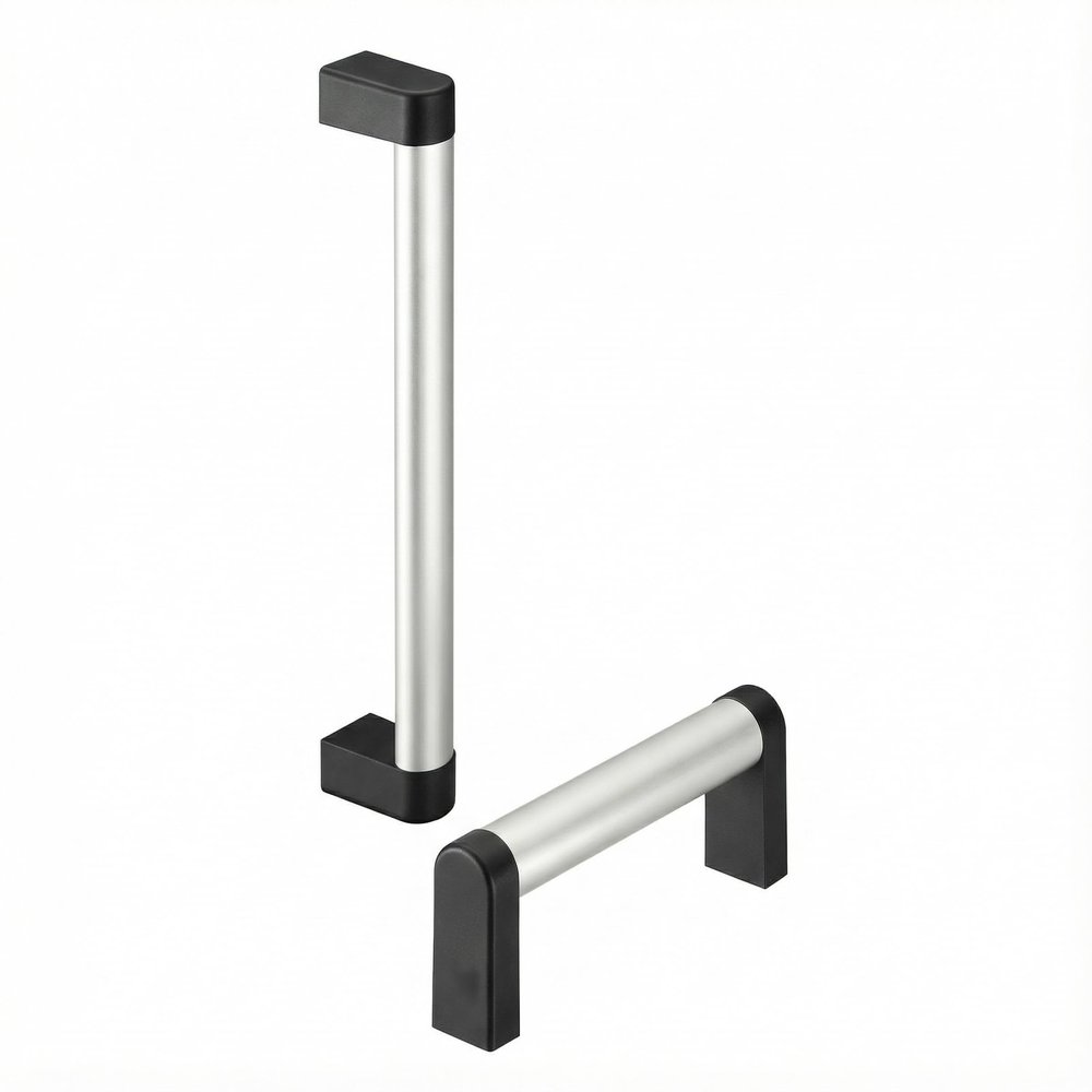 rohde AG, Handles, Grab Handles, Carrying Handles, Oval Profile Handles, Aluminium Handles, Industrial Handles, Machine Handles (Aluminium Colour/Silver, Drilling Spacing: A = 300 mm, Total Length: L
