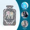 Hot Water Bottle with Soft Cover, Boho Elephant Ethnic Style 2L Hot Water Bags for Pain Relief, Cramps,Hand Feet Warmer, Menstrual view 3