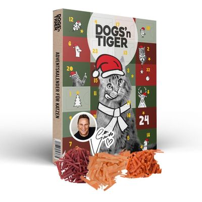 Dogs'n Tiger Guido Maria Kretschmer 2025 Cat Advent Calendar, Cat Advent Calendar Natural and High Quality Snacks with 85% Meat Behind Every Door, Sugar and No Sugar