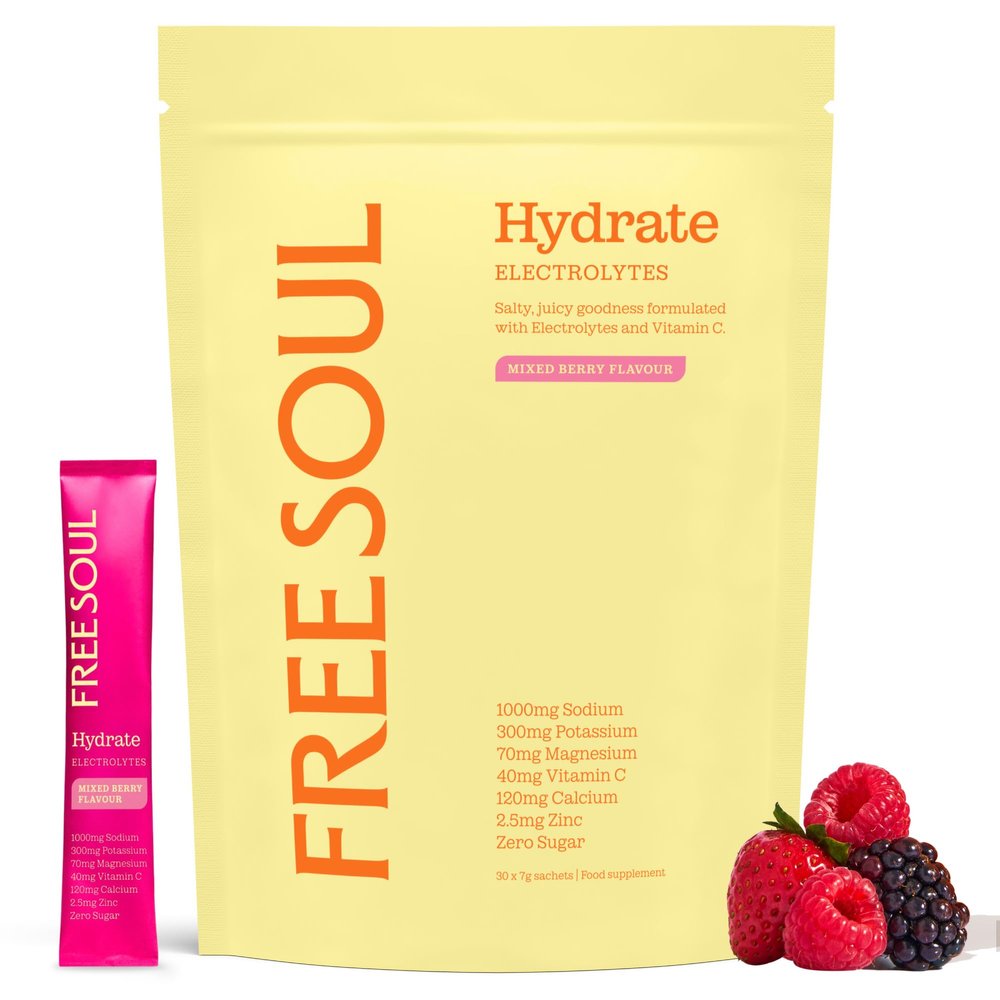 Free Soul Hydrate Electrolytes Powder | 30 Sachets | Mixed Berry