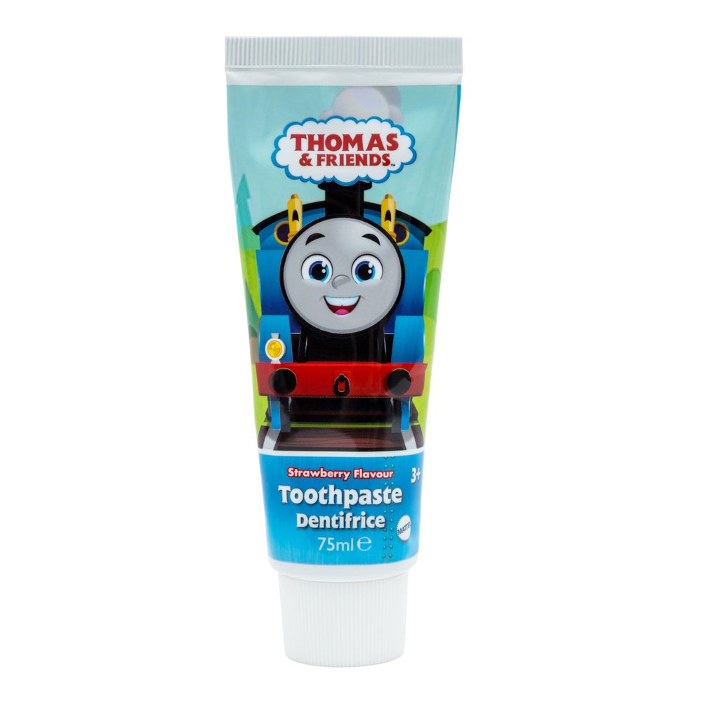 Thomas & Friends Children's Toothpaste 75ml | 1000ppm Fluoride Toothpaste for Kids Age 3+ | Strawberry Flavour | Sugar Free | Official Thomas & Friends