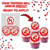 15 x PRECUT Remembrance Day Poppy | Edible Wafer Cupcake Toppers | 2" / 5cm Size | Pre Cut Cake Topper Decorations | Perfect for Cupcakes, Cookies, Brownies, Muffins & More! view 2
