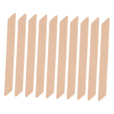 Baluue 10pcs Reusable Wax Sticks Hair Removal Applicator Wooden Spatulas with Small Slanted Tips Quadrilateral Shape Beige for Professional Beauty Salons and Home Use