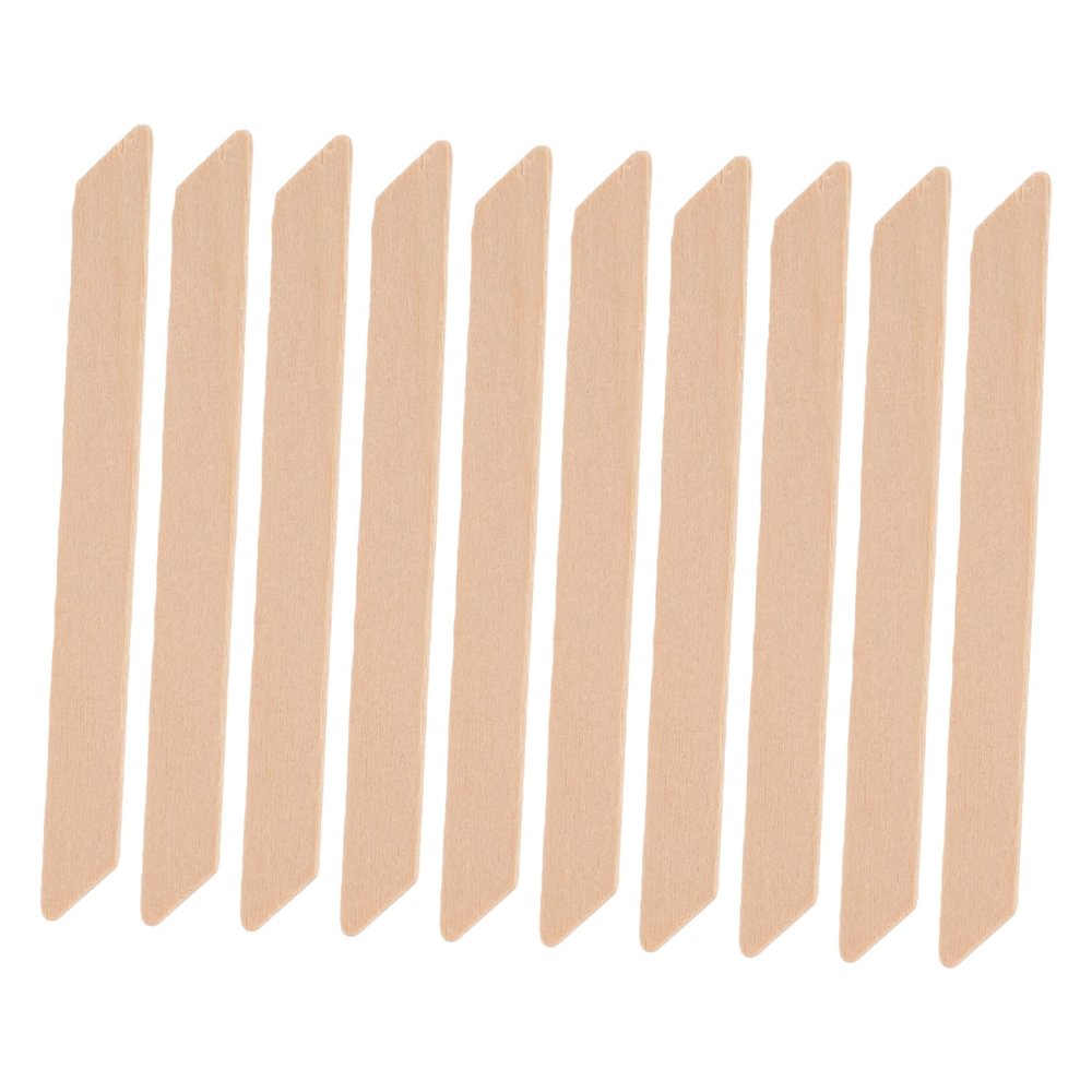 Baluue 10pcs Reusable Wax Sticks Hair Removal Applicator Wooden Spatulas with Small Slanted Tips Quadrilateral Shape Beige for Professional Beauty Salons and Home Use