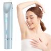 Bikini Trimmer Women Lady Shavers 2-in-1Dual Head Shaver Electric Razor Facial Hair Removal Body Hair Trimmer for Face Legs Underarm Pubic Hair (Blue) view 3