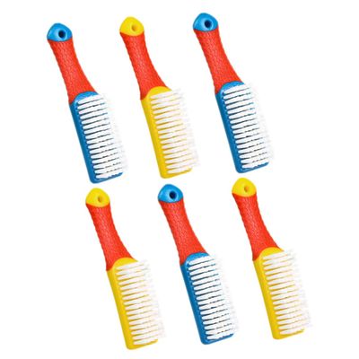 Hohopeti 6pcs Shoe Cleaning Brushes Plastic Laundry Brush with Great Cleaning Power and Comfortable Grip for Clothes and Shoes Suitable for Bathroom and Toilet Use