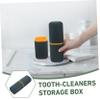 Beatifufu Travel Toothbrush Organizer and Mouthwash Cup Set Navy Portable Toothbrush Holder with Toothpaste Storage for Men and Women Travel Essentials view 4