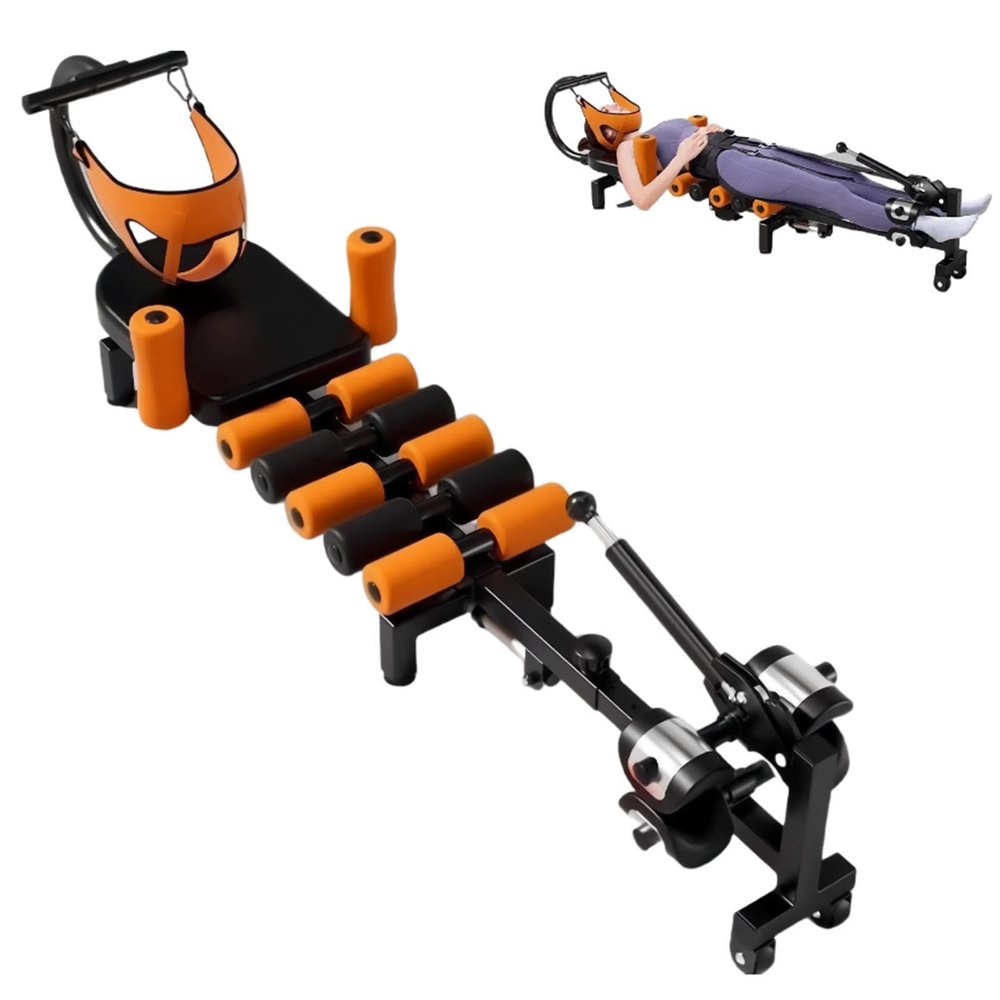 Cervical Lumbar Traction Bed - Full Body Neck Decompression Stretcher for Posture Correction and Waist Pain Relief, Ideal for Home Use