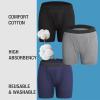 Men's Ultra-Absorbent Incontinence Boxer Briefs, Mens Incontinence Boxer Shorts, Washable Reusable Cotton Moisture Wicking Breathable Panties (Set-3PCS,XXL) view 4