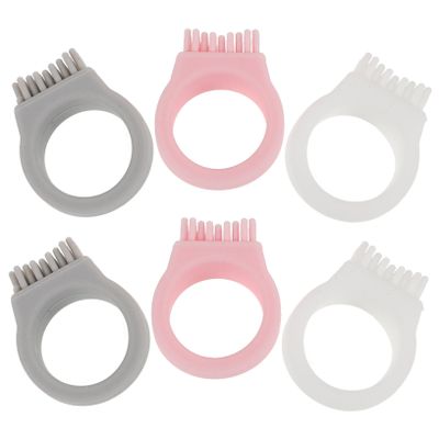 Anneome 6Pcs Silicone Ring Toothbrush for Travelers Hikers Campers Ergonomic Grip Portable Oral Care for Fresh Breath and Clean Teeth