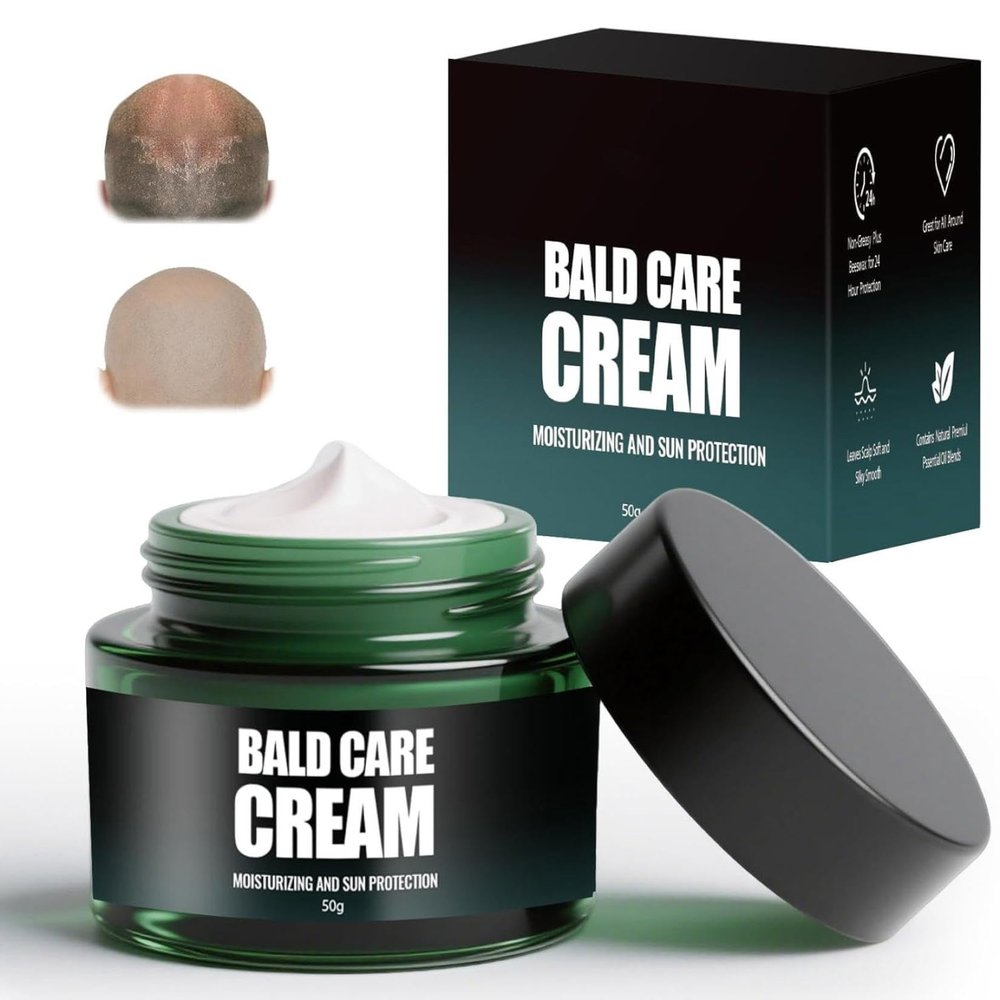 Men's Shaving Cream, Scalp Care Cream, Moisturising and Repairing Scalp Care, Nourishing Bald Cream with UV Protection, Protect the Health of Your Scalp, Suitable for Baldness