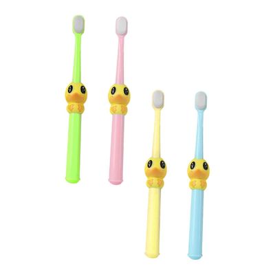 Homoyoyo 4pcs Cartoon Kids Toothbrush Set for 2-10 Years Old with Soft Bristles and Pp Handle Comfortable Experience and Effective Teeth Cleaning for Daily Oral Care