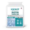 ICEVIT Biotin 10000g Tablets High Strength Vitamin B7 Supplement 120 Vegan Biotin Tablets Hair Skin & Nail Support Made in UK Non GMO Gluten Free Food Supplement view 1