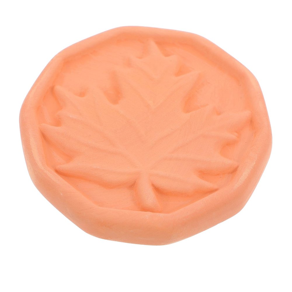 VALICLUD Terracotta Brown Sugar Saver Disc Maple Leaf Shape Reusable Clay Sugar Keeper Softener Moisture Stone and Food Containers