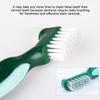 BAZEITFLOW 3Pcs Double-Sided Denture Cleaning Brush, Stiff Bristles, Plastic Handle, Reusable False Teeth Cleaner for Denture Care view 4