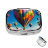 Pill Box 2 Compartment Mini Medicine Pill Case Hot Air Balloons Pill Holder for Purse Pocket Waterproof Metal Pill Container Decorative Medicine Pill Organiser for Travel or Daily view 1