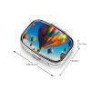 Pill Box 2 Compartment Mini Medicine Pill Case Hot Air Balloons Pill Holder for Purse Pocket Waterproof Metal Pill Container Decorative Medicine Pill Organiser for Travel or Daily view 2