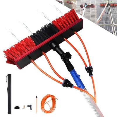 Telescopic Water-Fed Cleaning Pole Kit Extendable Professional Brush for High Windows, Roofs, Solar Panels & Hard-to-Reach Areas Ultimate Cleaning Tool for Effortless Reach & Shine
