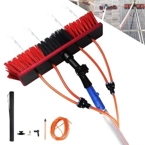 Telescopic Water-Fed Cleaning Pole Kit Extendable Professional Brush for High Windows, Roofs, Solar Panels & Hard-to-Reach Areas Ultimate Cleaning Tool for Effortless Reach & Shine