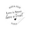 Personalised Sweet Wedding Stickers Sweet bags- Love is sweet Cone Bags Favour Luxury labels with Vegan/Halal sweets - Bag with Ribbon view 3