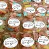 Personalised Sweet Wedding Stickers Sweet bags- Love is sweet Cone Bags Favour Luxury labels with Vegan/Halal sweets - Bag view 1