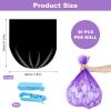12Rolls Small Blue Trash Bags 3 Liter (0.8 Gal) - Mini Garbage Bags, Perfect for Small Trash Cans in Bathroom, Office, Car - Tear Resistant & Lightweight (Purple) view 2