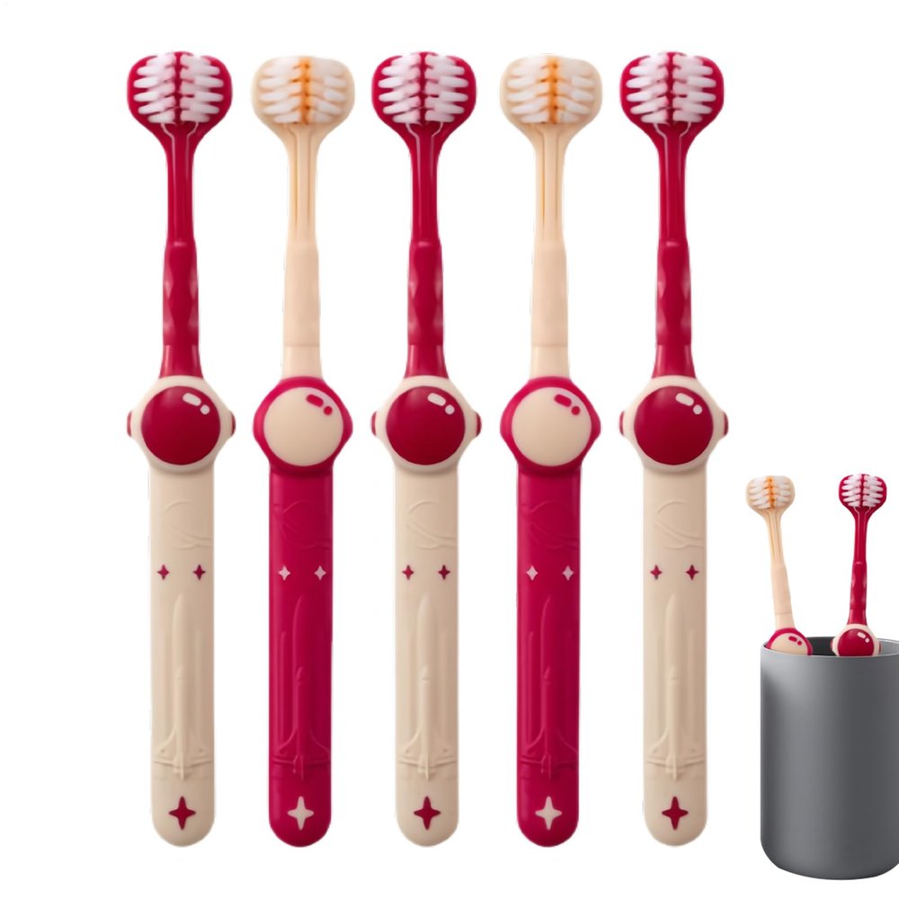 Wscwl Kids Toothbrush | Space Toothbrushes for Kids | Deep Cleaning Reusable Gum Care Tool for Girls Boys Hygiene Care Travel Bathroom
