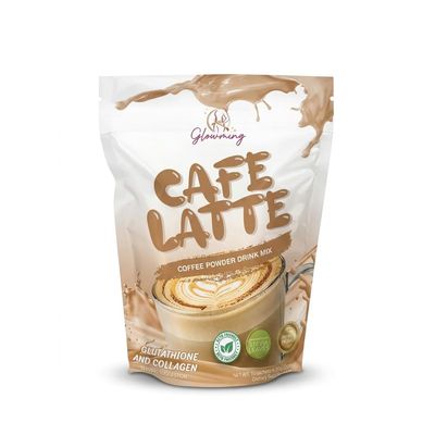 Glowming Cafe Latte Coffee Powder Drink Mix | Smooth Medium-Dark Roast | Creamy Instant Latte Blend | Resealable Pouch | Premium Coffee Powder for Home & Office
