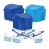 BCOATH Denture Care Kit 6pcs Set with Storage Boxes and Cleaning Brushes, Waterproof False Teeth Organizer for Travel and Home Use, Leakproof Dental Retainer Cleaning Container view 1