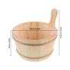 KONTONTY Solid Wood Sauna Bucket with Ergonomic Handle and Detachable Liner Wooden Foot Soak Barrel with Ladle for Efficient Steam Control and Home Spa Use view 2