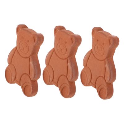 Ipetboom 3pcs Bear-Shaped Terracotta Sugar Saver and Softener Discs for Food Storage Containers, Keeps Snacks and Brown Sugar Fresh Humidifier Function for Kitchen Use